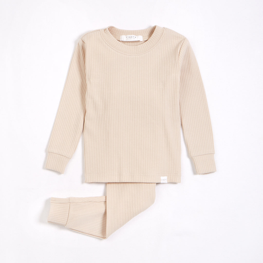 Sand Modal Rib Infant PJ Set